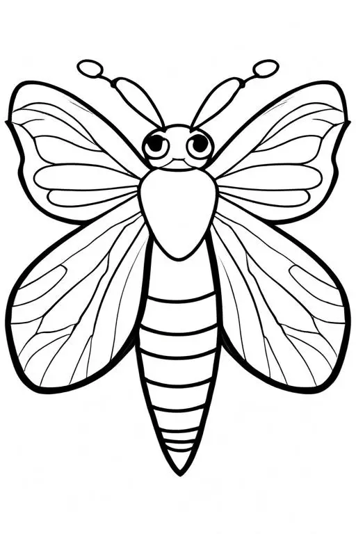 Moth Coloring Page 75 for Kids