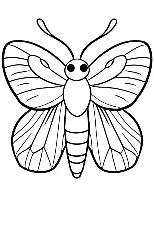 Moth Coloring Page 76 for Kids