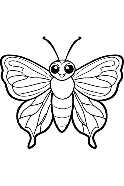 Moth Coloring Page 78 for Kids