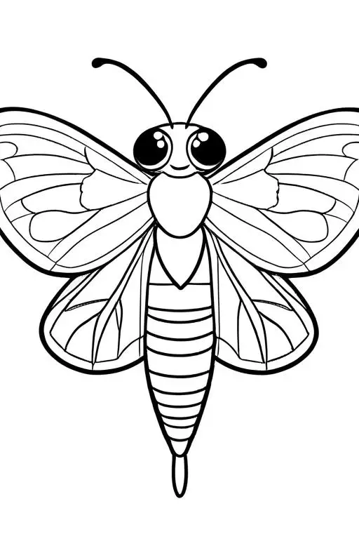 Moth Coloring Page 80 for Kids