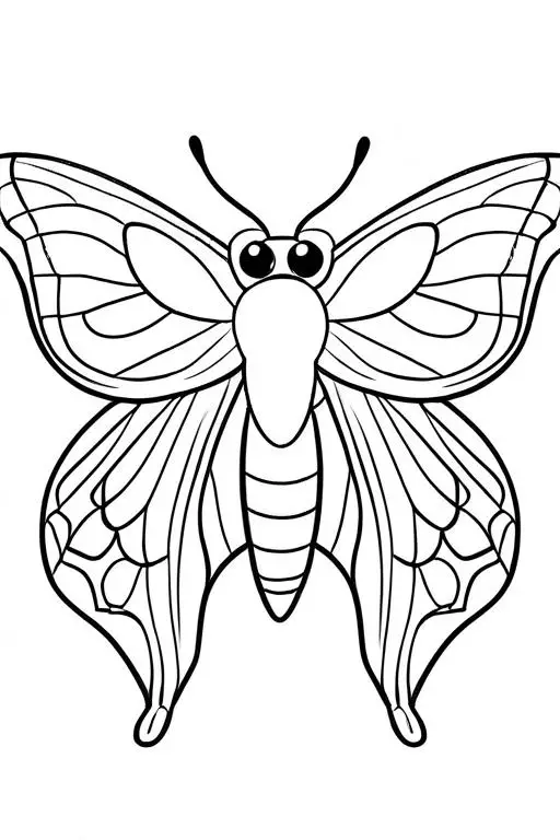 Moth Coloring Page 82 for Kids