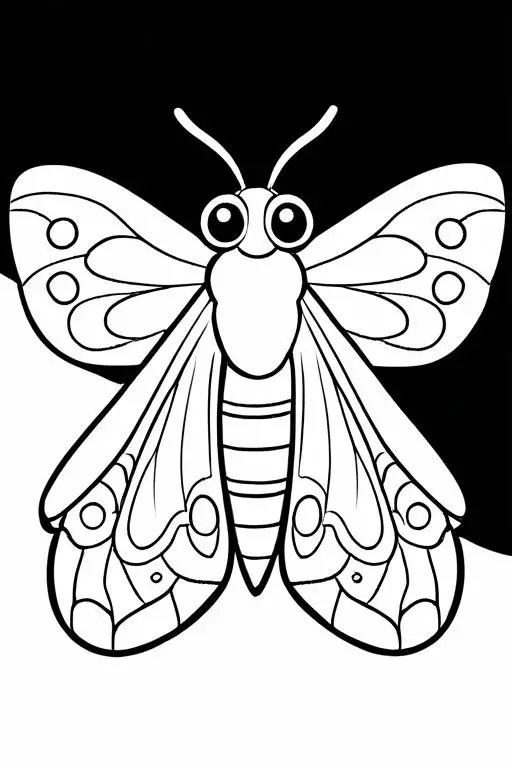 Moth Coloring Page 84 for Kids