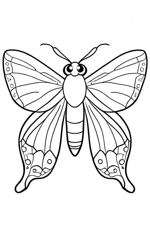 Moth Coloring Page 85 for Kids