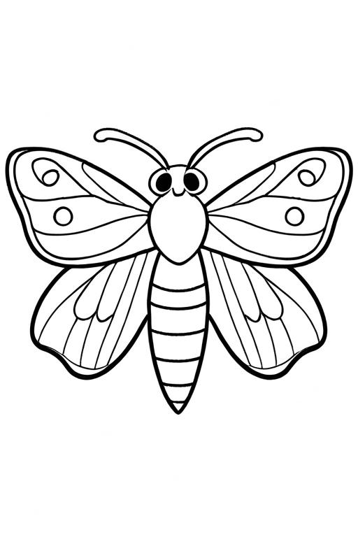 Moth Coloring Page 86 for Kids