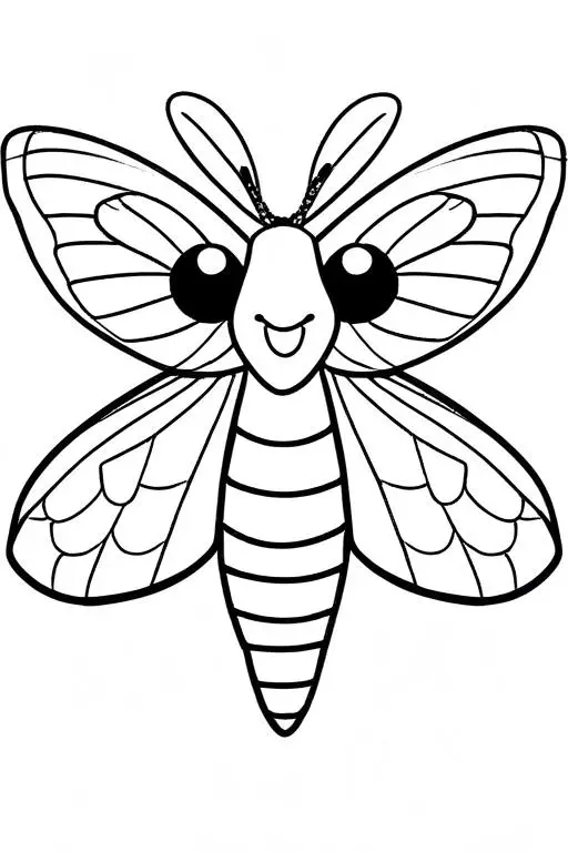 Moth Coloring Page 87 for Kids