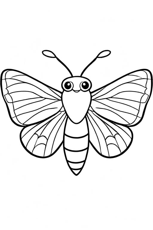 Moth Coloring Page 88 for Kids