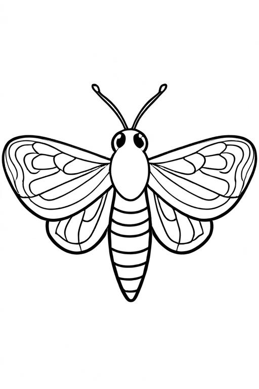 Moth Coloring Page 9 for Kids