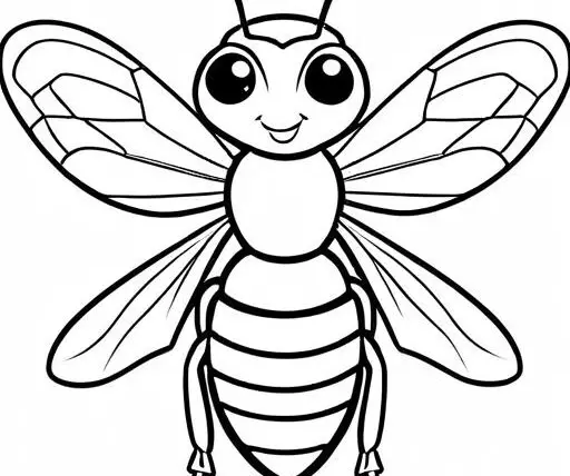 Wasp Coloring Page 1 for Kids