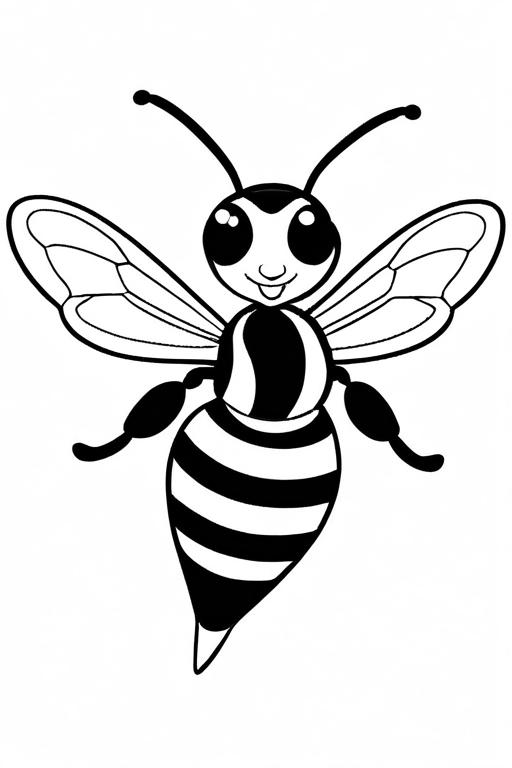 Wasp Coloring Page 11 for Kids