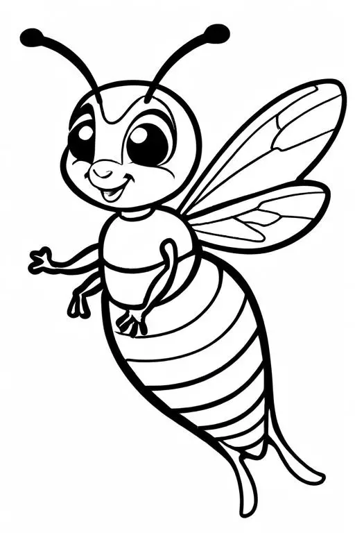 Wasp Coloring Page 17 for Kids