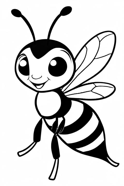 Wasp Coloring Page 18 for Kids