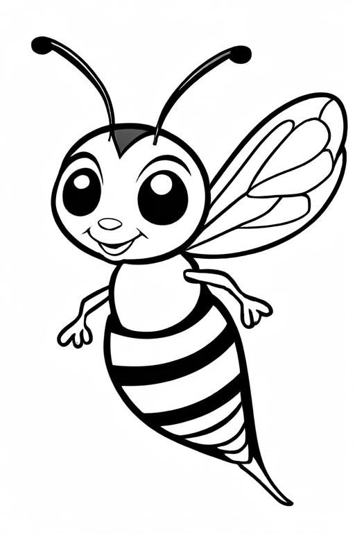 Wasp Coloring Page 24 for Kids