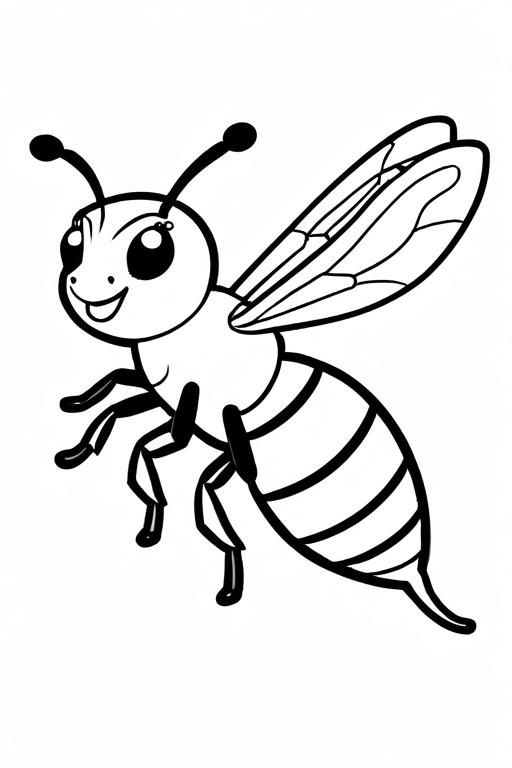 Wasp Coloring Page 32 for Kids