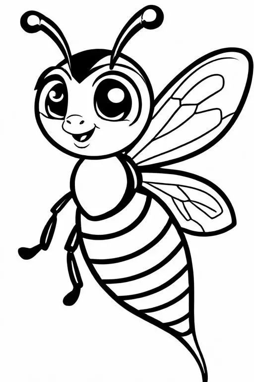 Wasp Coloring Page 34 for Kids