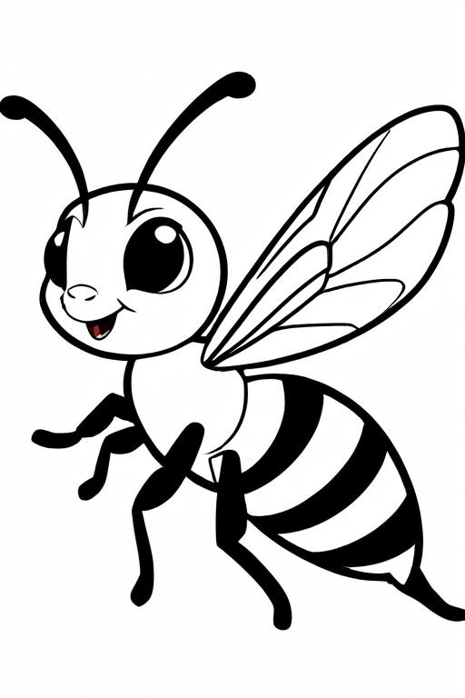 Wasp Coloring Page 4 for Kids