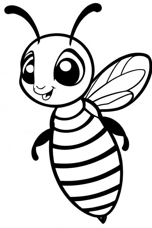 Wasp Coloring Page 44 for Kids