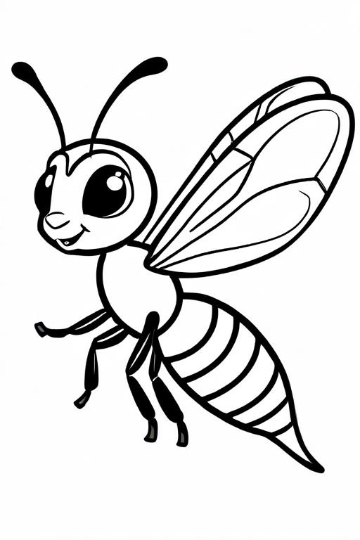 Wasp Coloring Page 46 for Kids