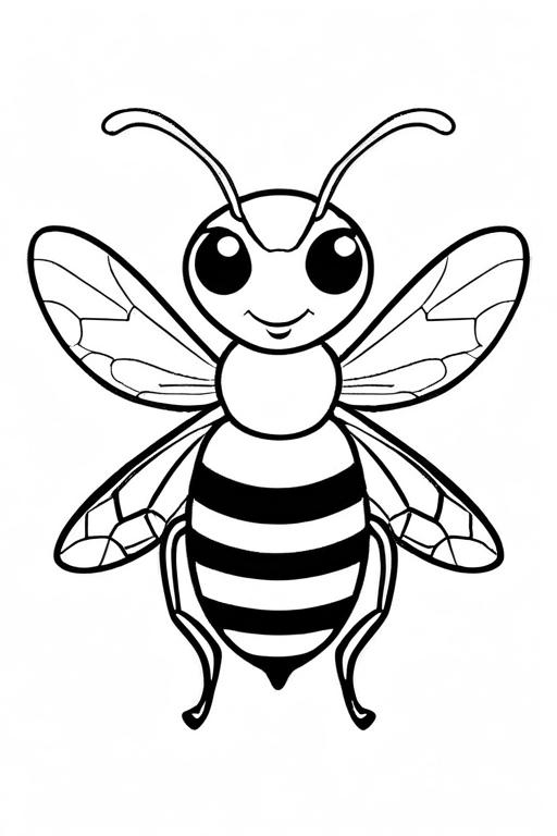 Wasp Coloring Page 54 for Kids