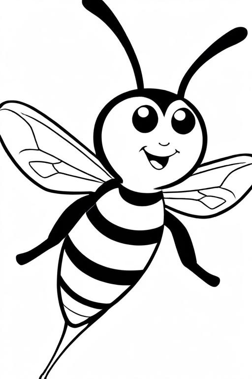 Wasp Coloring Page 6 for Kids