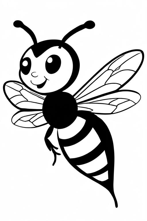 Wasp Coloring Page 64 for Kids