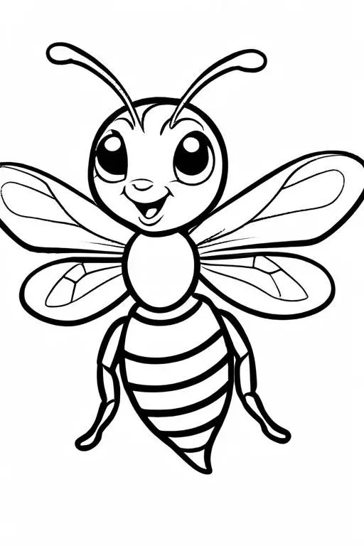 Wasp Coloring Page 7 for Kids