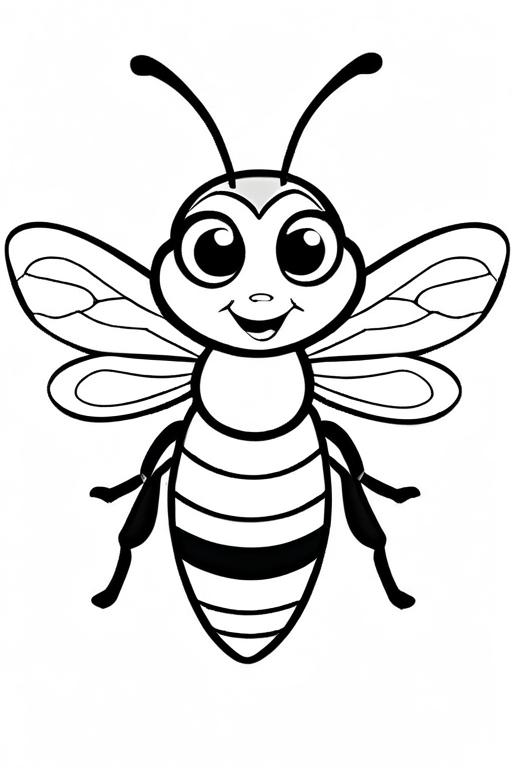 Wasp Coloring Page 74 for Kids