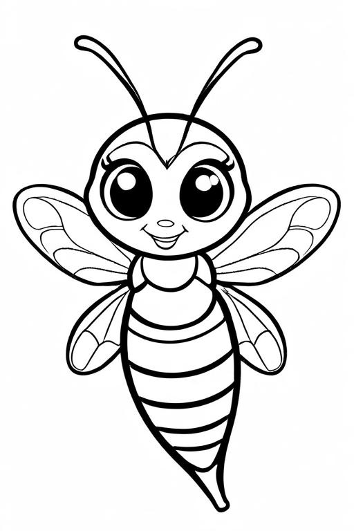 Wasp Coloring Page 8 for Kids