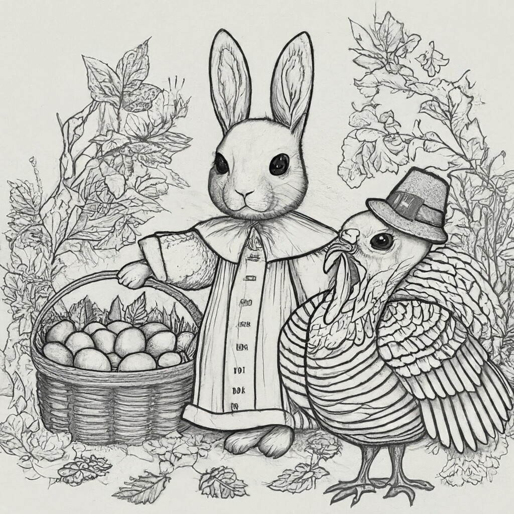 Easter & Thanksgiving Coloring Images